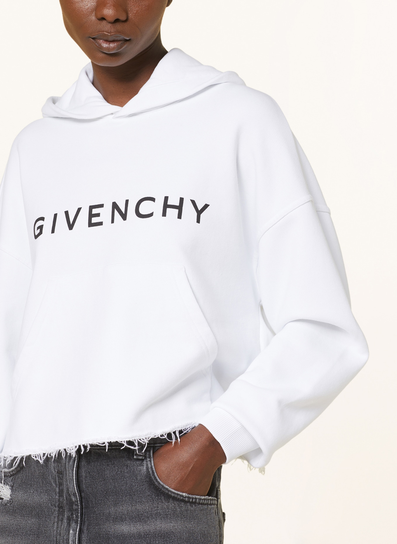 Black Cropped Hoodie by Givenchy on Sale