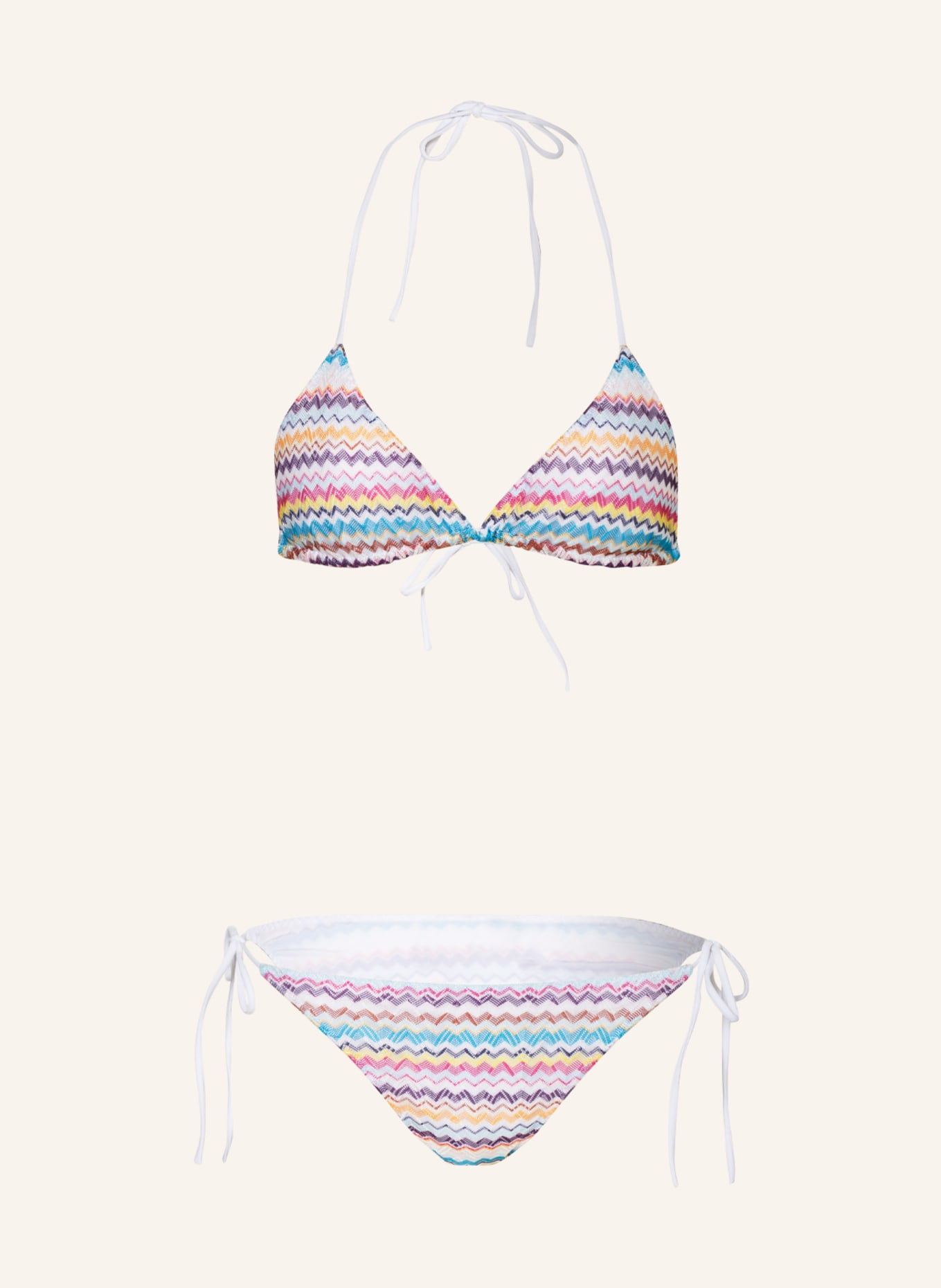 MISSONI Triangle bikini, Color: WHITE/ TURQUOISE/ PINK (Image 1)