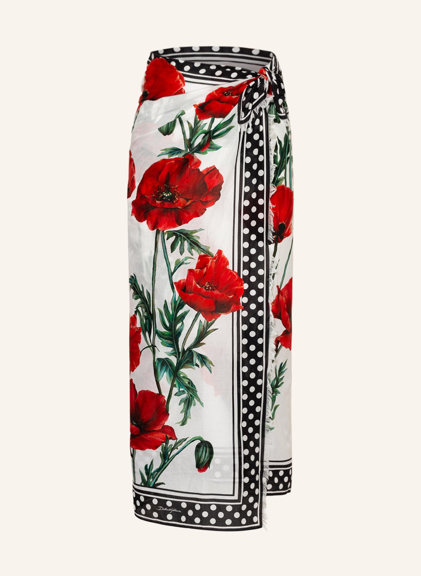 DOLCE & GABBANA Sarong, Color: WHITE/ BLACK/ RED (Image 1)