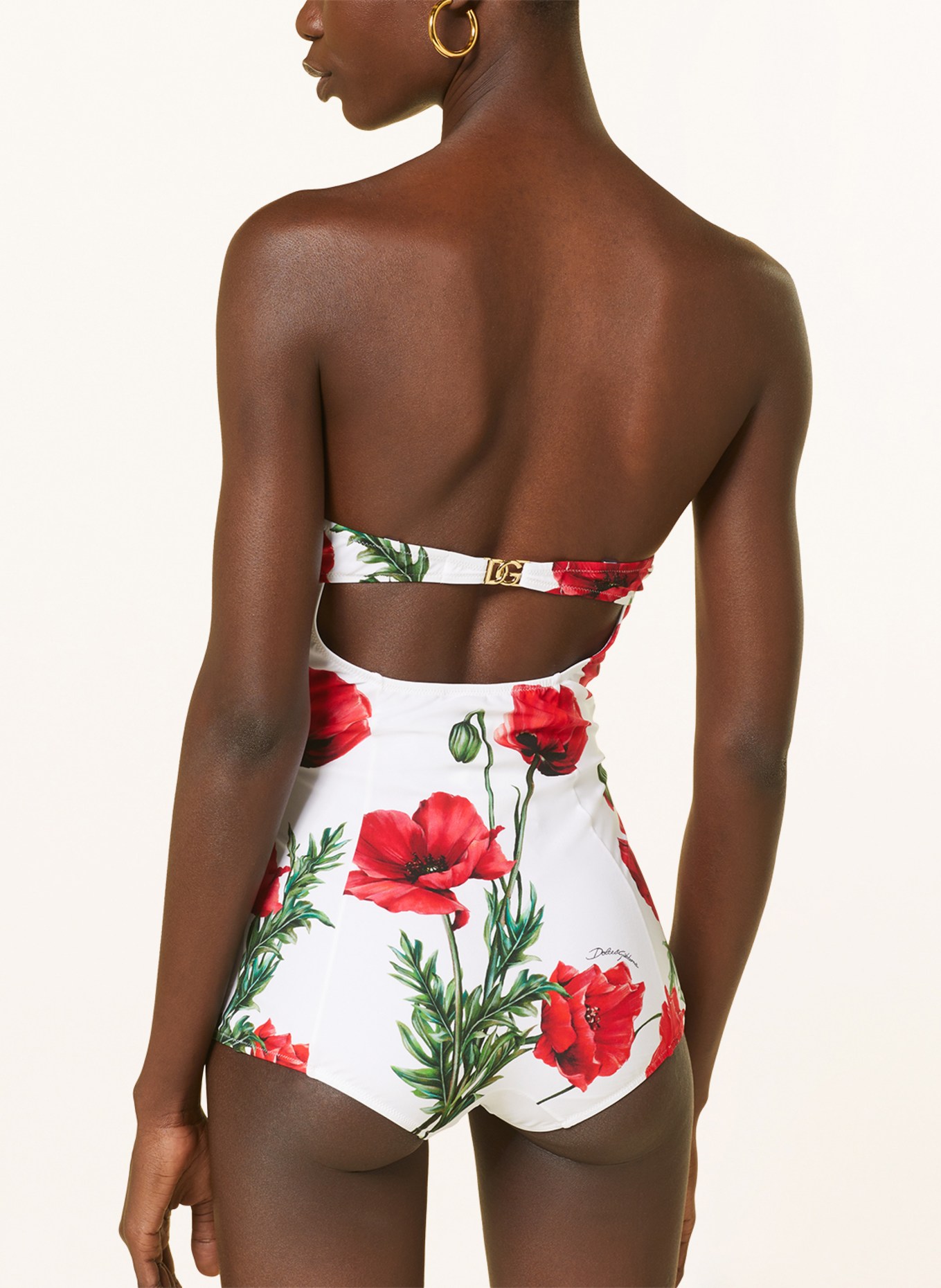 DOLCE & GABBANA Bandeau swimsuit, Color: WHITE/ RED/ GREEN (Image 5)