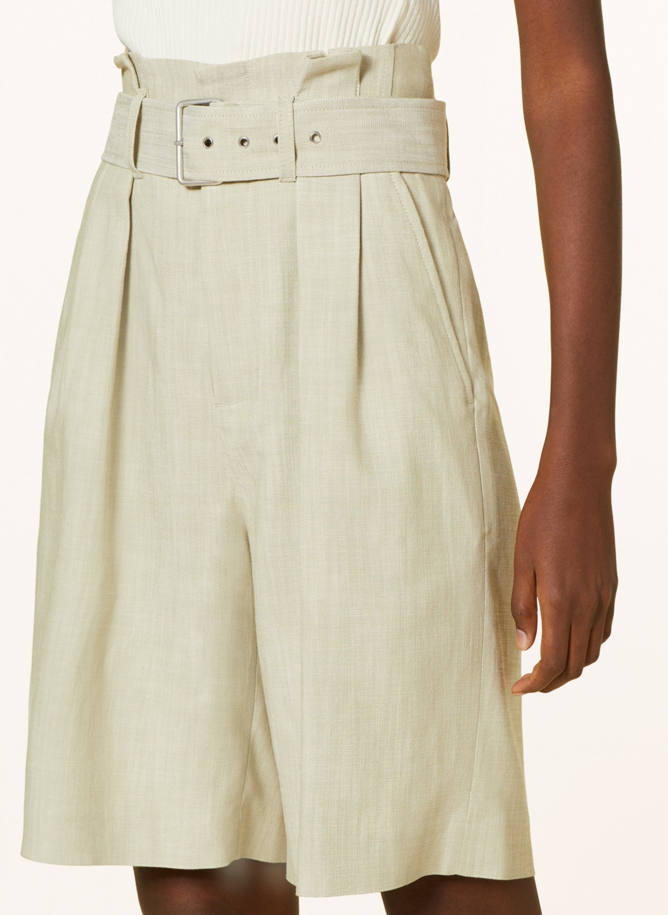 CLOSED Paperbag shorts ELDON, Color: LIGHT GREEN (Image 5)
