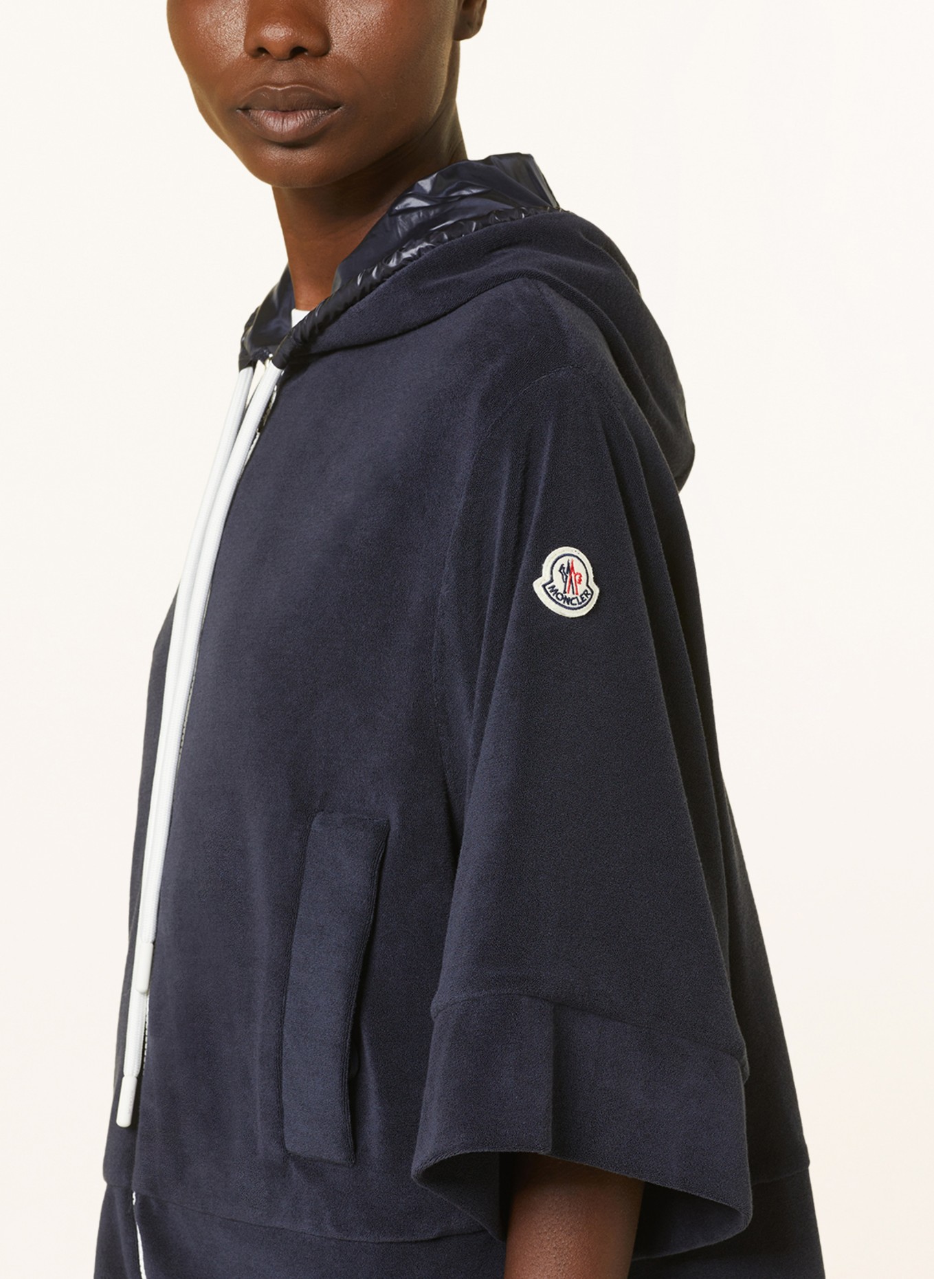 MONCLER Terry cloth jacket with 3/4 sleeves, Color: DARK BLUE (Image 6)
