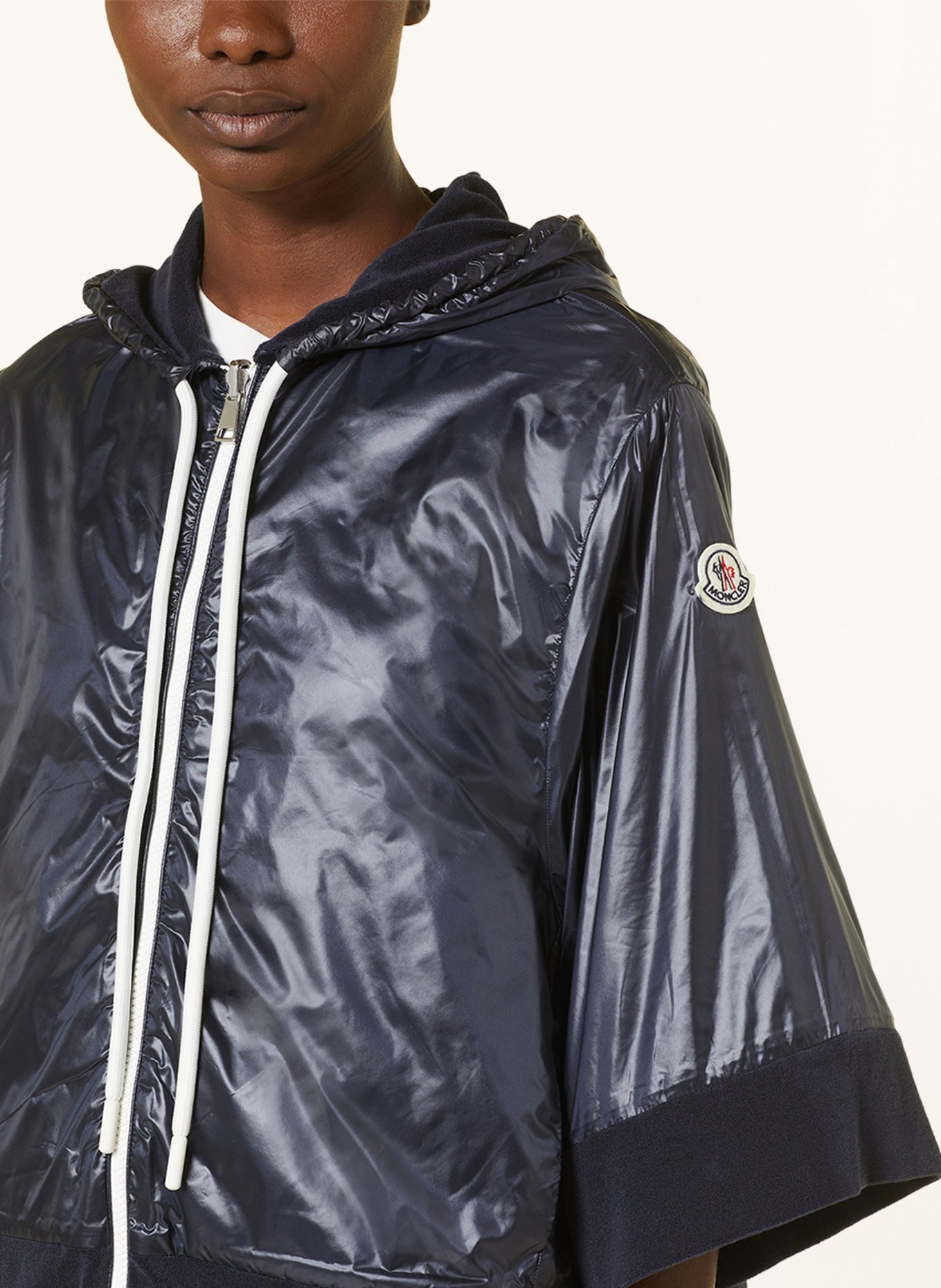 MONCLER Terry cloth jacket with 3/4 sleeves, Color: DARK BLUE (Image 7)
