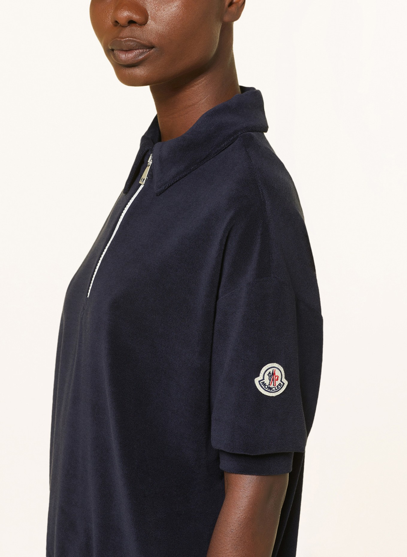 MONCLER Terry cloth polo shirt, Color: DARK BLUE (Image 4)