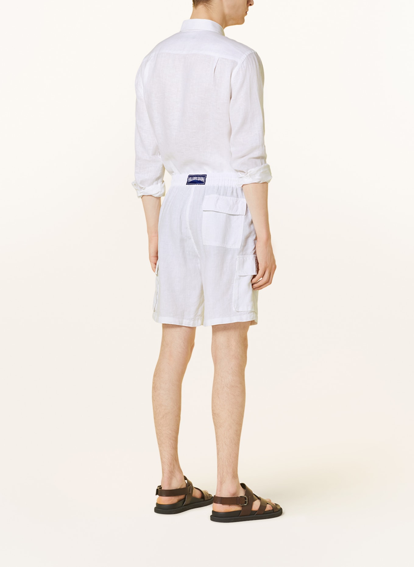 VILEBREQUIN Cargo shorts THALASSA made of linen, Color: WHITE (Image 3)