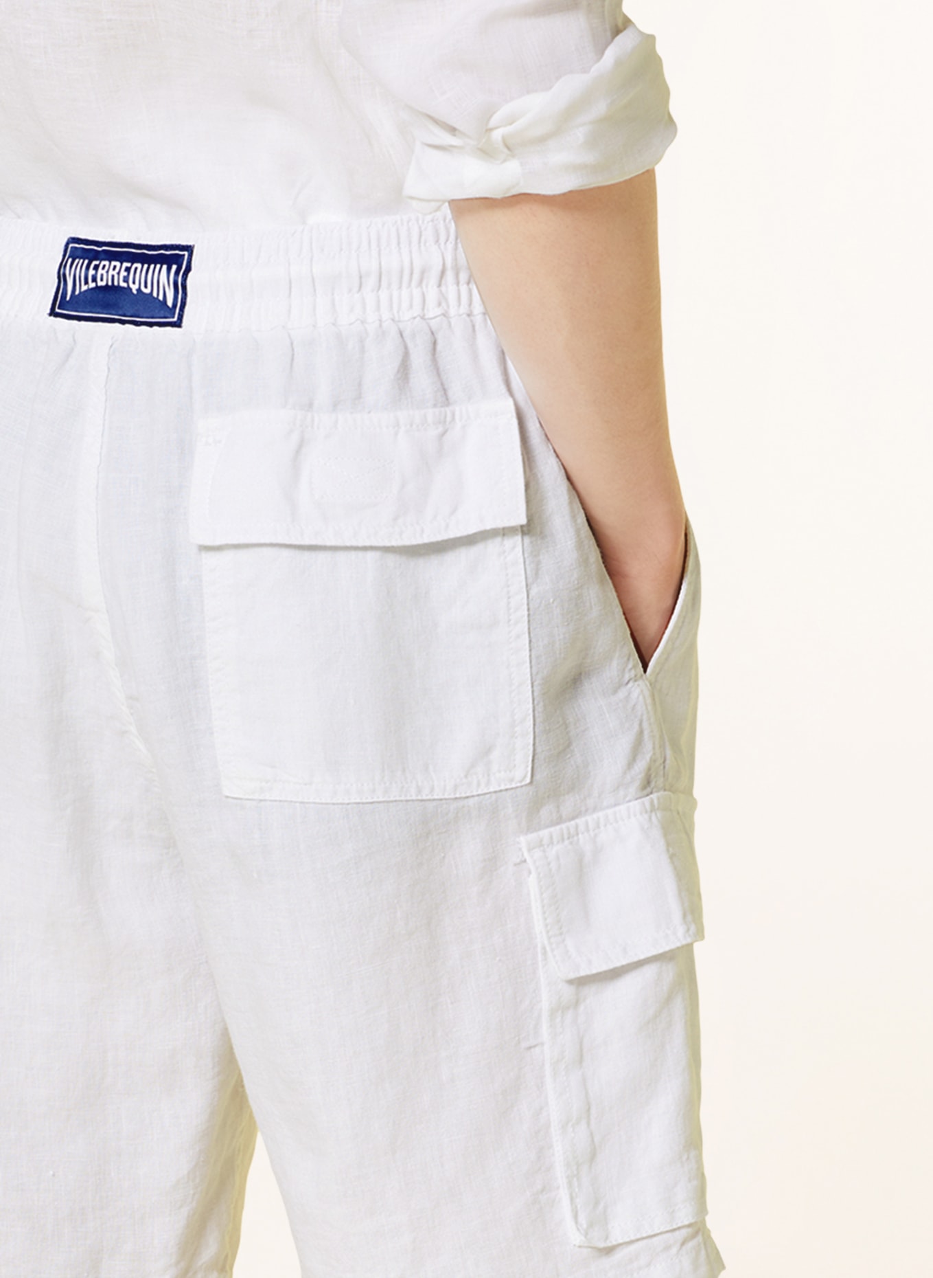 VILEBREQUIN Cargo shorts THALASSA made of linen, Color: WHITE (Image 5)