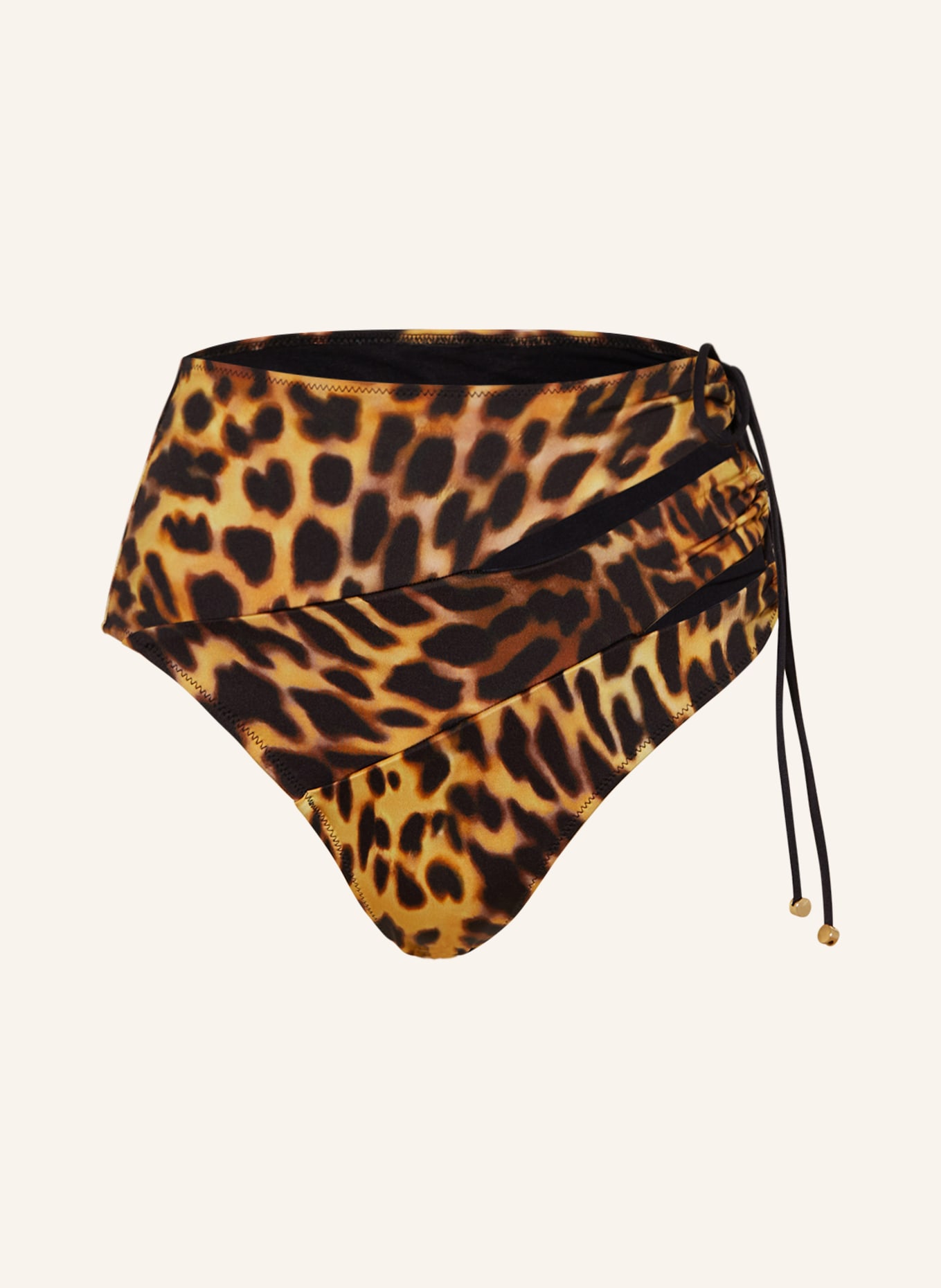 STELLA McCARTNEY SWIMWEAR High-Waist-Bikini-Hose, Farbe: SCHWARZ/ GELB/ BRAUN (Bild 1)