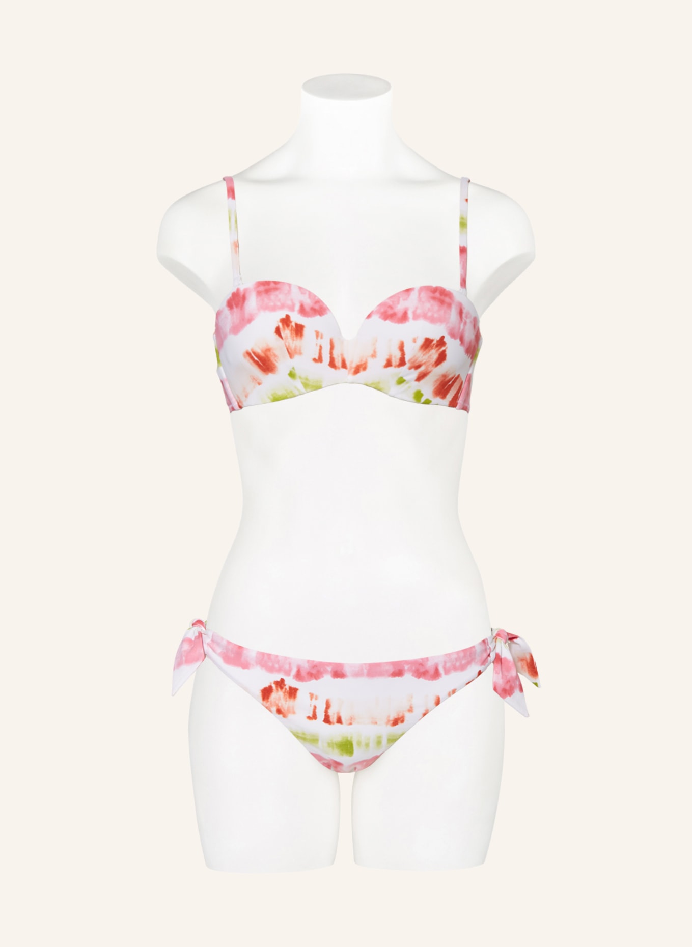 Passionata Triangle bikini bottoms JENNA, Color: WHITE/ PINK/ GREEN (Image 2)