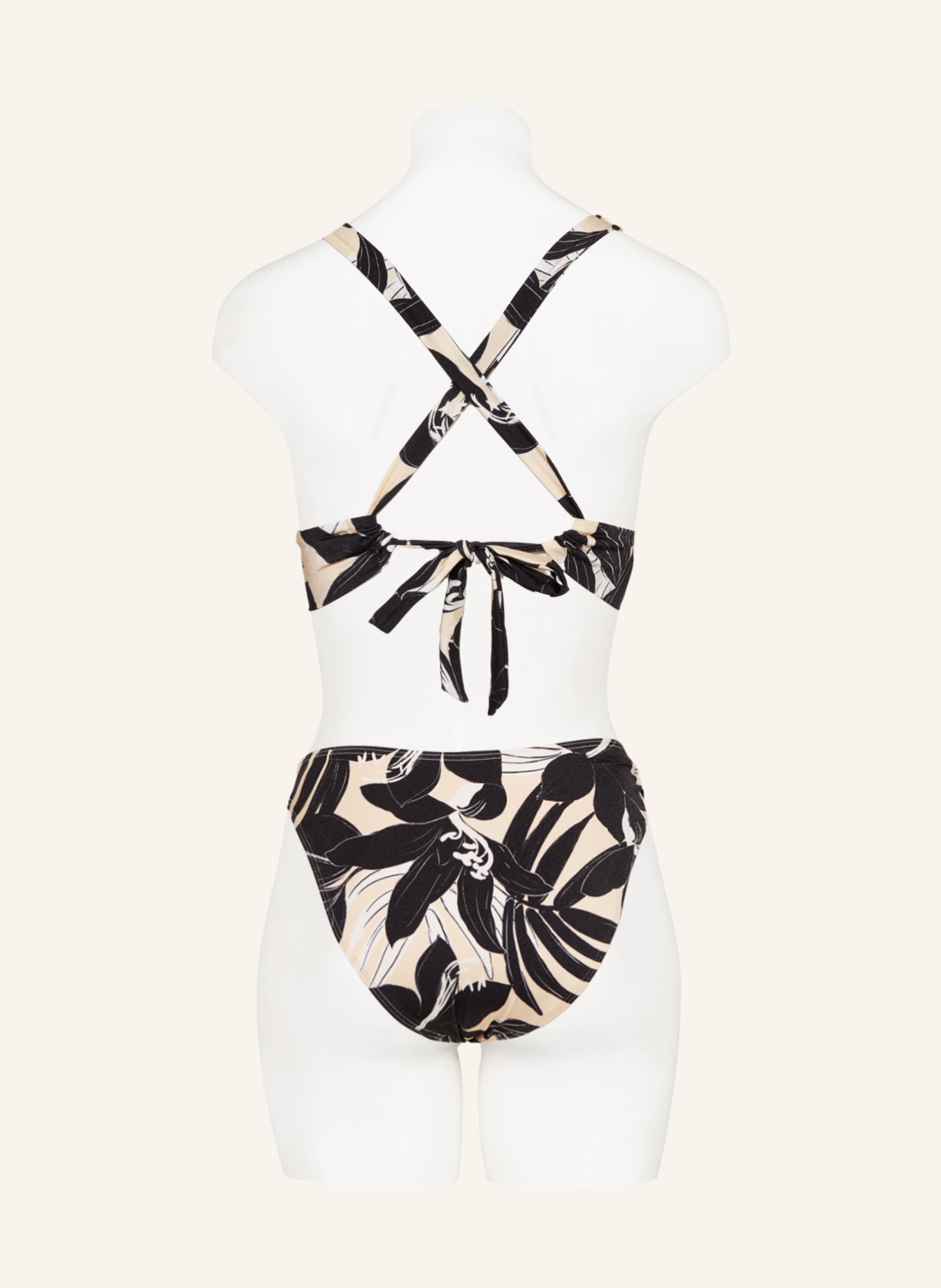 JETS Australia Halter neck bikini FLOREALE, Color: BLACK/ WHITE/ CREAM (Image 3)