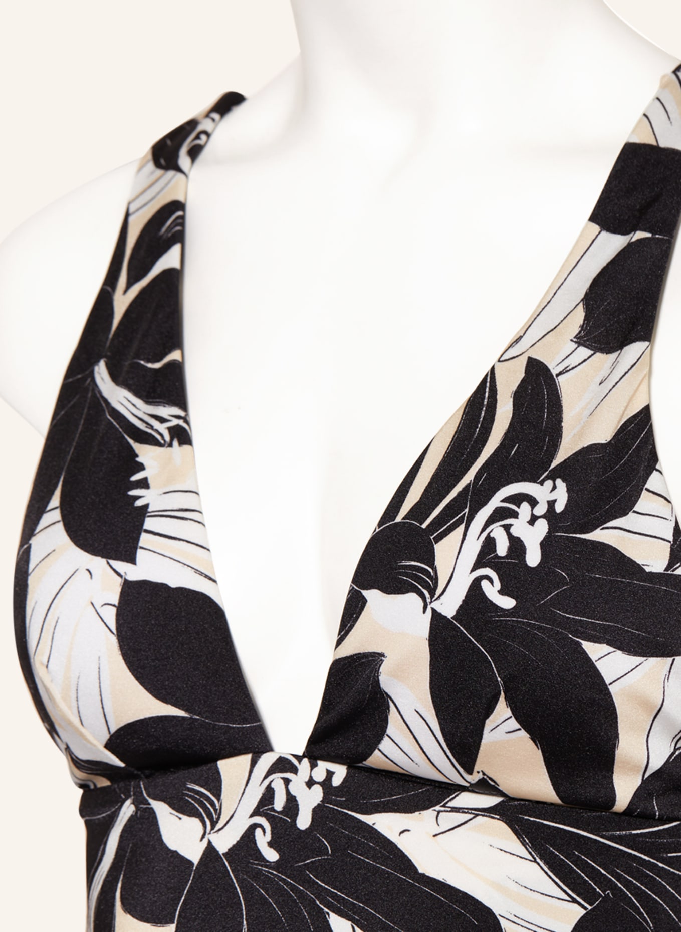 JETS Australia Halter neck bikini FLOREALE, Color: BLACK/ WHITE/ CREAM (Image 4)