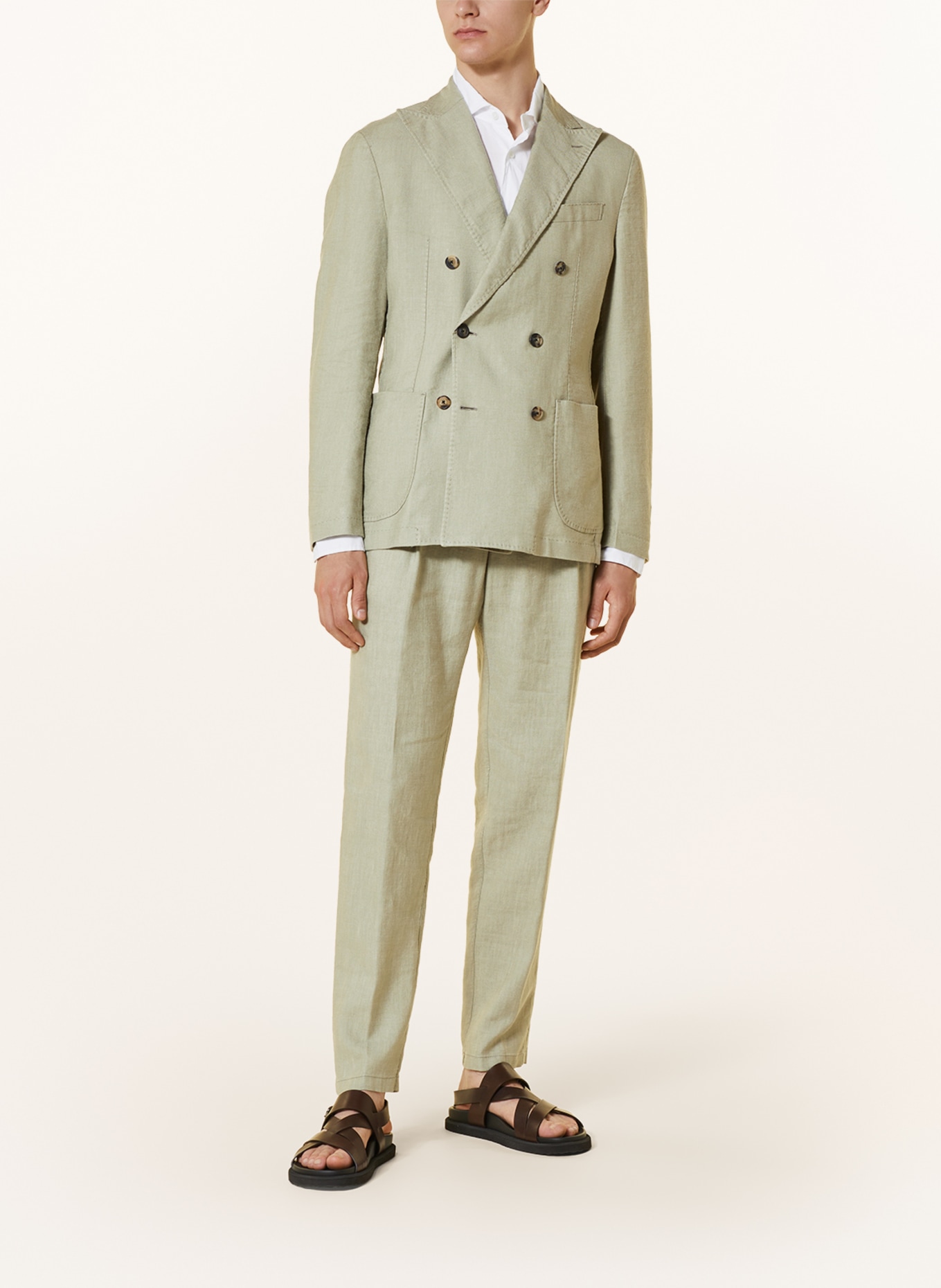 windsor. Suit jacket shaped fit with linen, Color: LIGHT GREEN (Image 2)