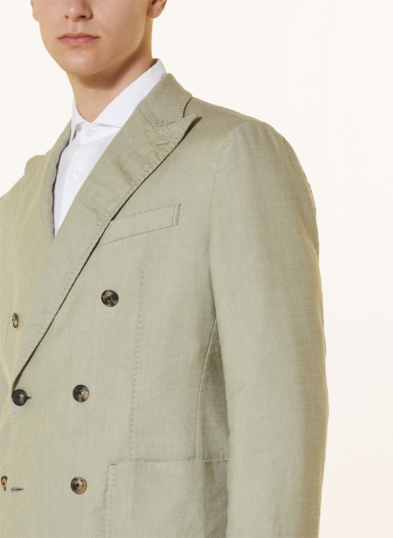 windsor. Suit jacket shaped fit with linen, Color: LIGHT GREEN (Image 5)