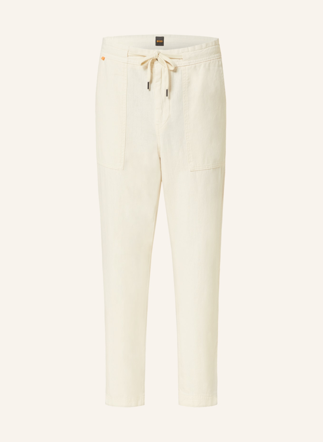 BOSS Trousers SISLA in jogger style regular fit with linen, Color: ECRU (Image 1)
