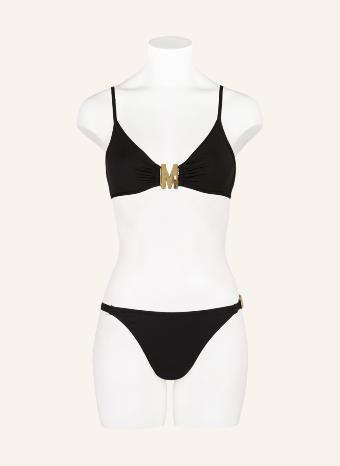MOSCHINO Brazilian bikini bottoms with decorative gems, Color: BLACK (Image 2)