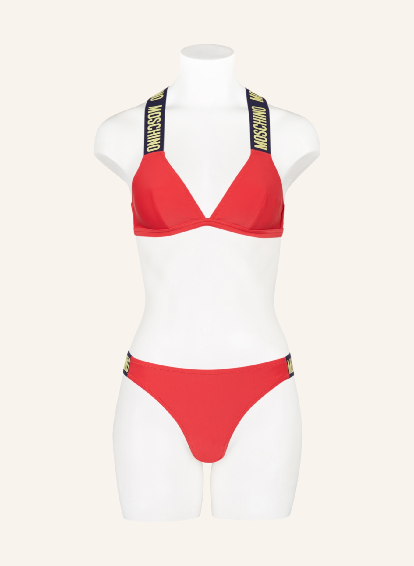 MOSCHINO Bralette bikini top, Color: RED/ DARK BLUE (Image 2)
