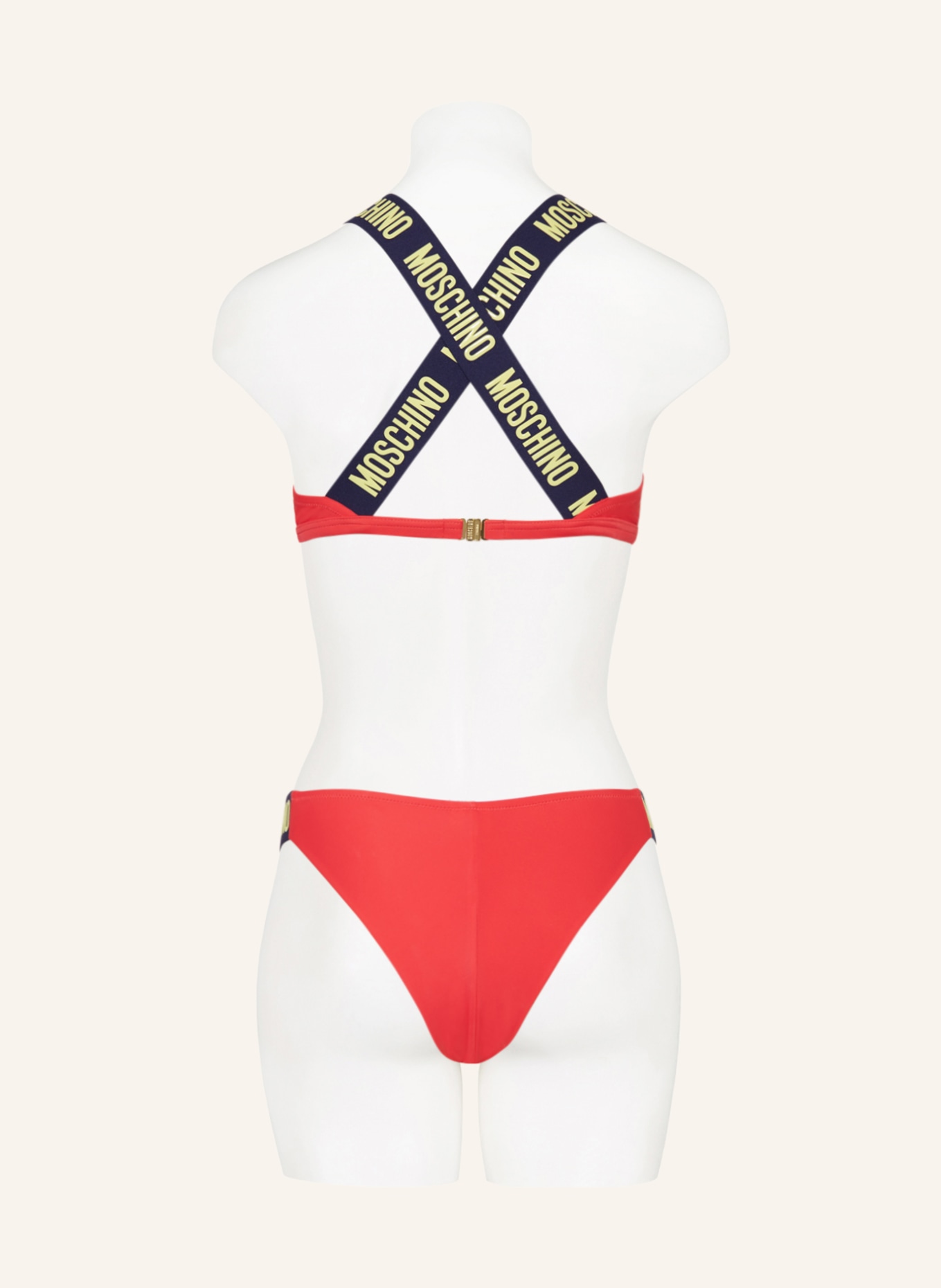 MOSCHINO Bralette-Bikini-Top, Farbe: ROT/ DUNKELBLAU (Bild 3)