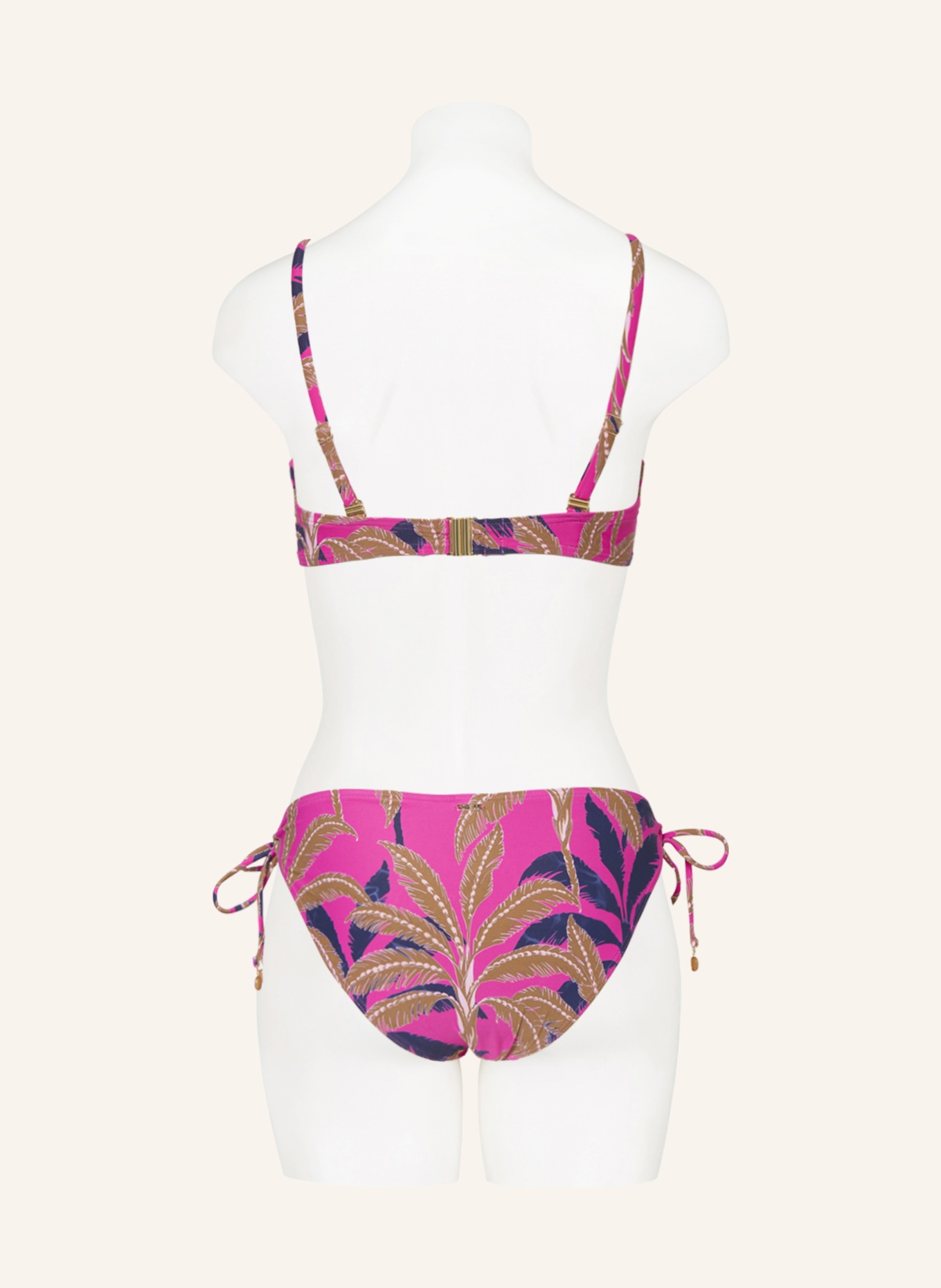 CYELL Bandeau-Bikini-Top PALM SPRINGS mit Schmuckperlen, Farbe: FUCHSIA/ DUNKELBLAU/ KHAKI (Bild 3)