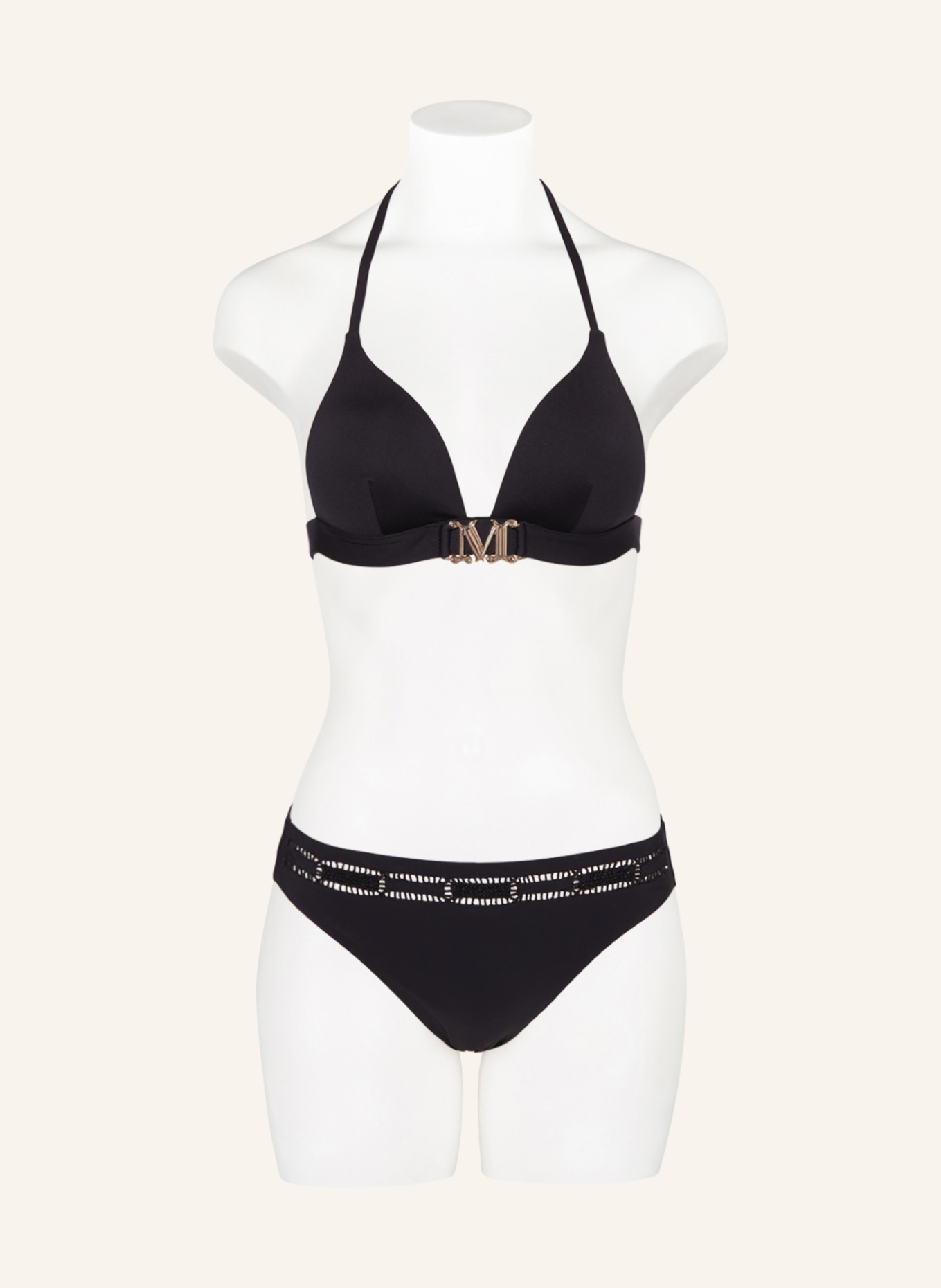 Max Mara BEACHWEAR Halter neck bikini top ASTRA, Color: BLACK (Image 2)