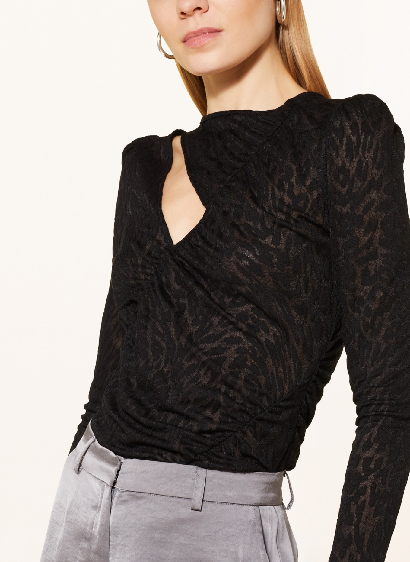 Lala Berlin Shirt blouse TERA with cut-out, Color: BLACK (Image 4)