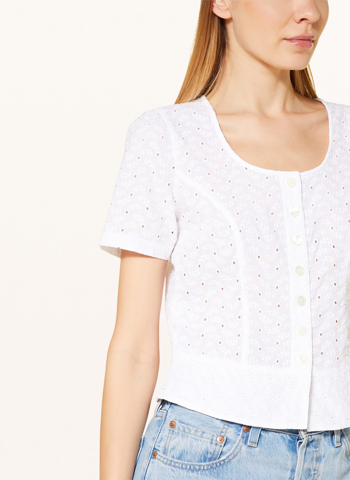 Hammerschmid Dirndl blouse MANUELA in lace, Color: WHITE (Image 3)