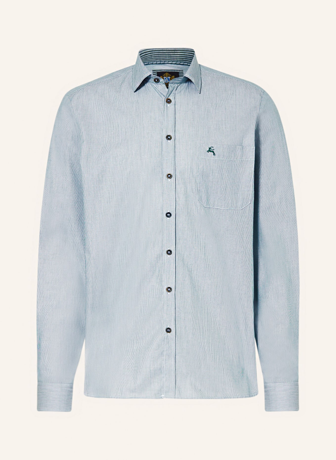 Hammerschmid Trachten shirt slim fit, Color: GREEN/ WHITE (Image 1)