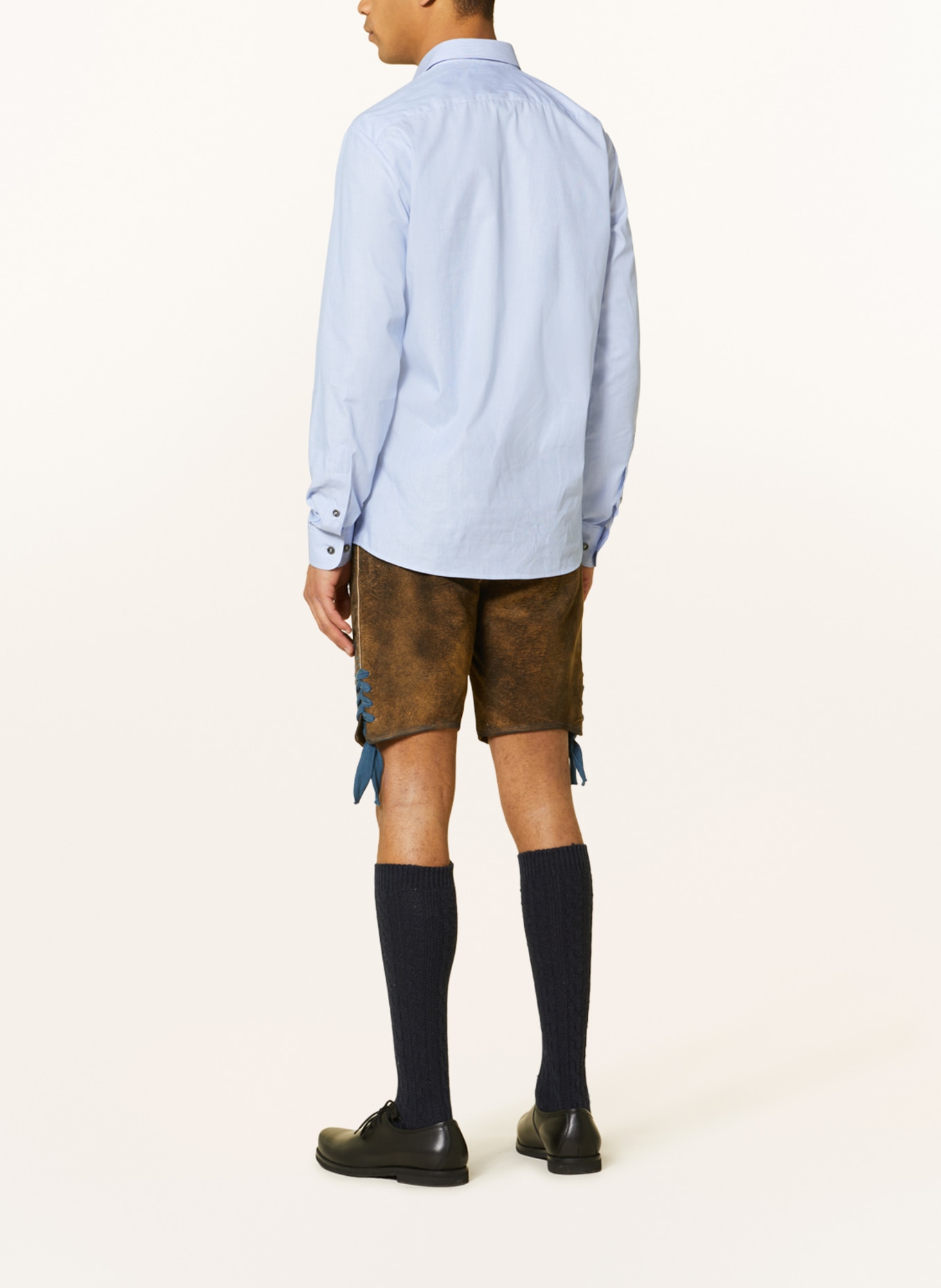 Hammerschmid Trachtenhemd Slim Fit: HELLBLAU / WEISS