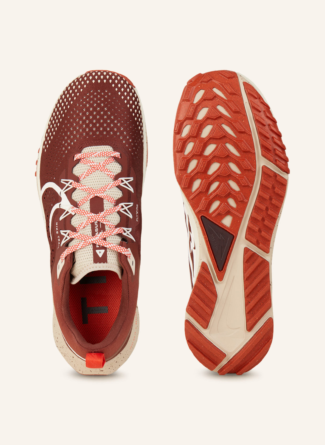 Nike Trailrunning-Schuhe REACT PEGASUS TRAIL 4, Farbe: DUNKELROT/ WEISS (Bild 5)