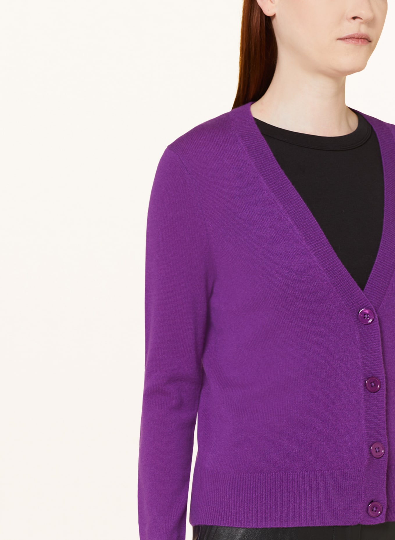 darling harbour Cashmere cardigan, Color: PURPLE (Image 4)