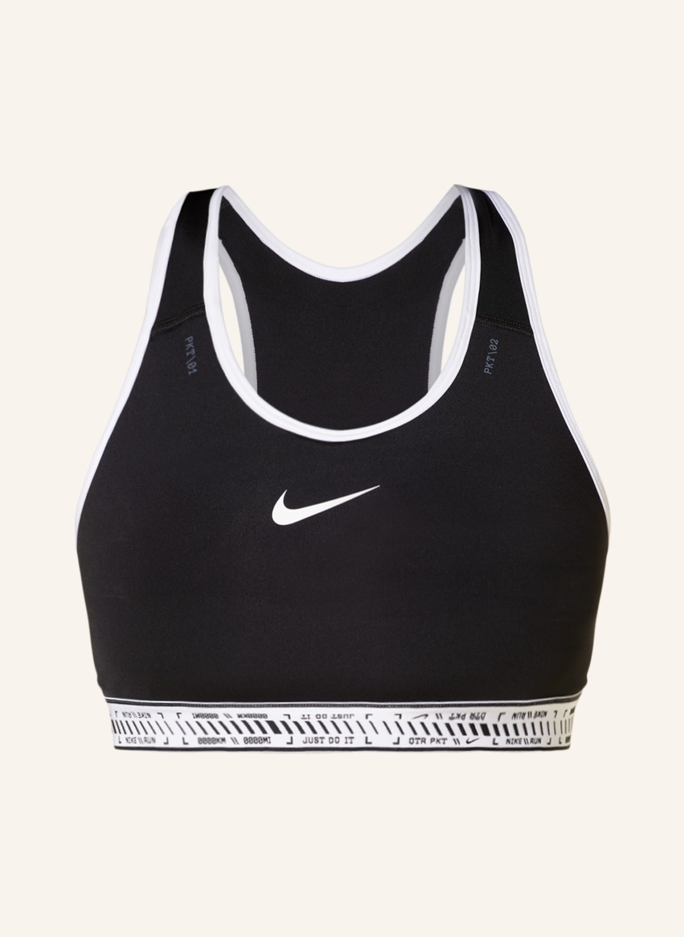 Nike Sports bra SWOOSH ON THE RUN, Color: BLACK/ WHITE (Image 1)