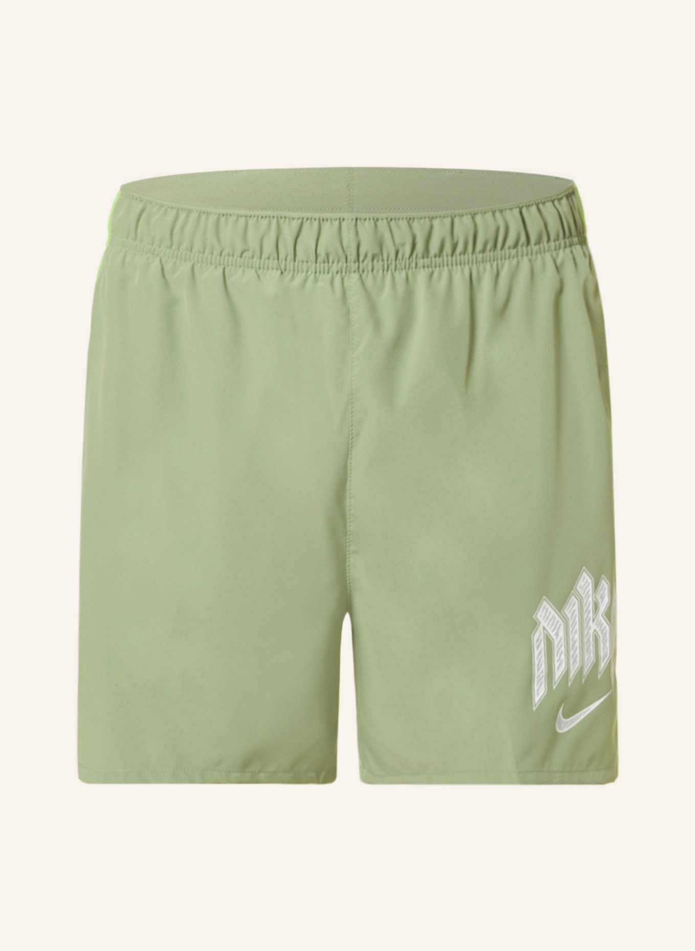 Nike 2-in-1 running shorts DRI-FIT RUN DIVISION CHALLENGE with mesh, Color: OLIVE/ NEON GREEN/ SILVER (Image 1)