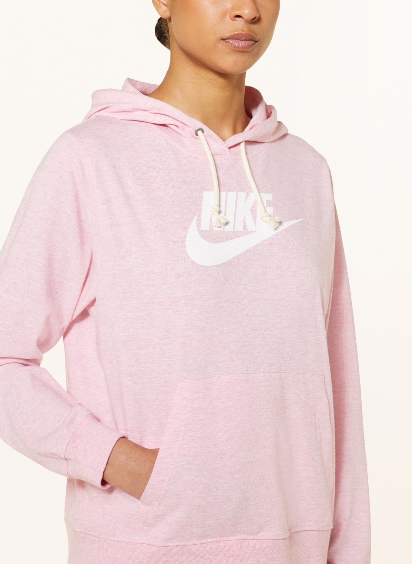 Nike Hoodie Womens Small Black Pink Swoosh Pullover Sports Gym