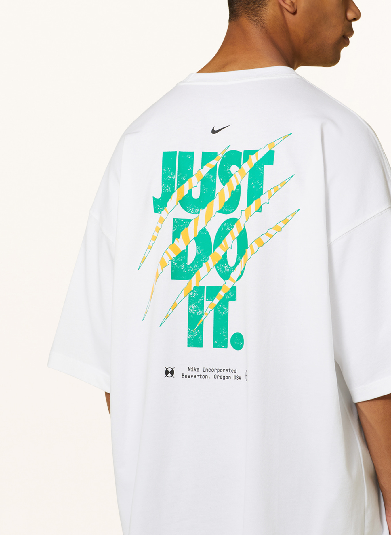 Nike T-Shirt, Farbe: WEISS/ GRÜN/ ORANGE (Bild 4)