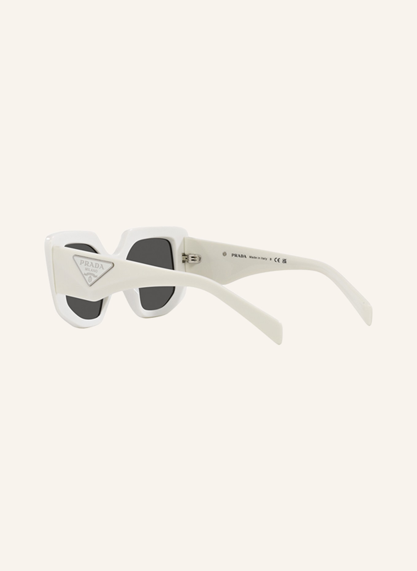 PRADA Sunglasses 0PR14ZS, Color: 1425S0 - WHITE/ DARK GRAY (Image 4)