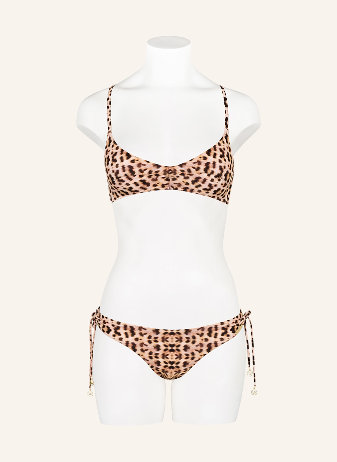 watercult Bralette bikini top LEO ALLURES, Color: DARK BROWN/ LIGHT BROWN (Image 2)