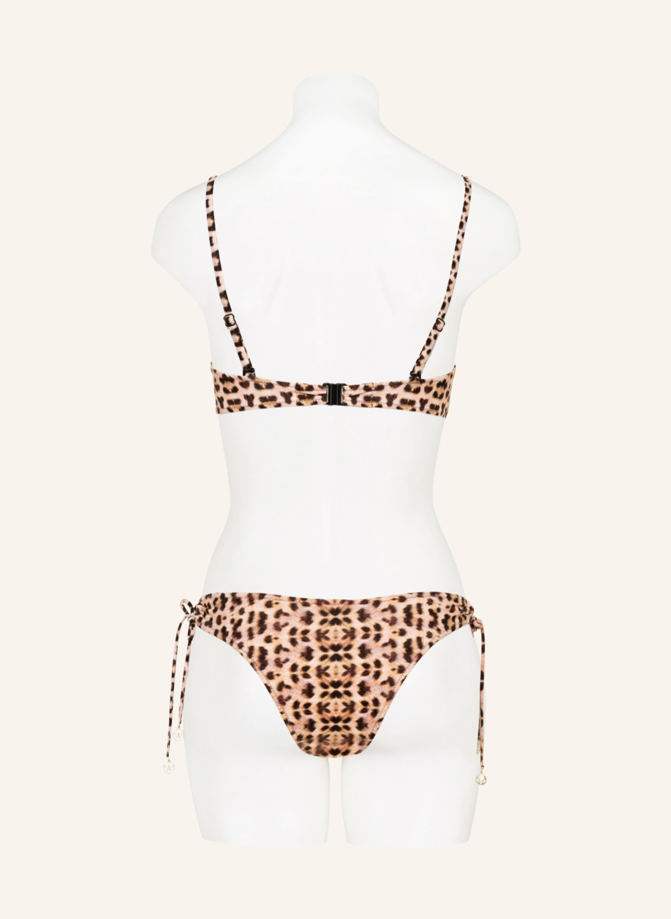 watercult Bralette bikini top LEO ALLURES, Color: DARK BROWN/ LIGHT BROWN (Image 3)