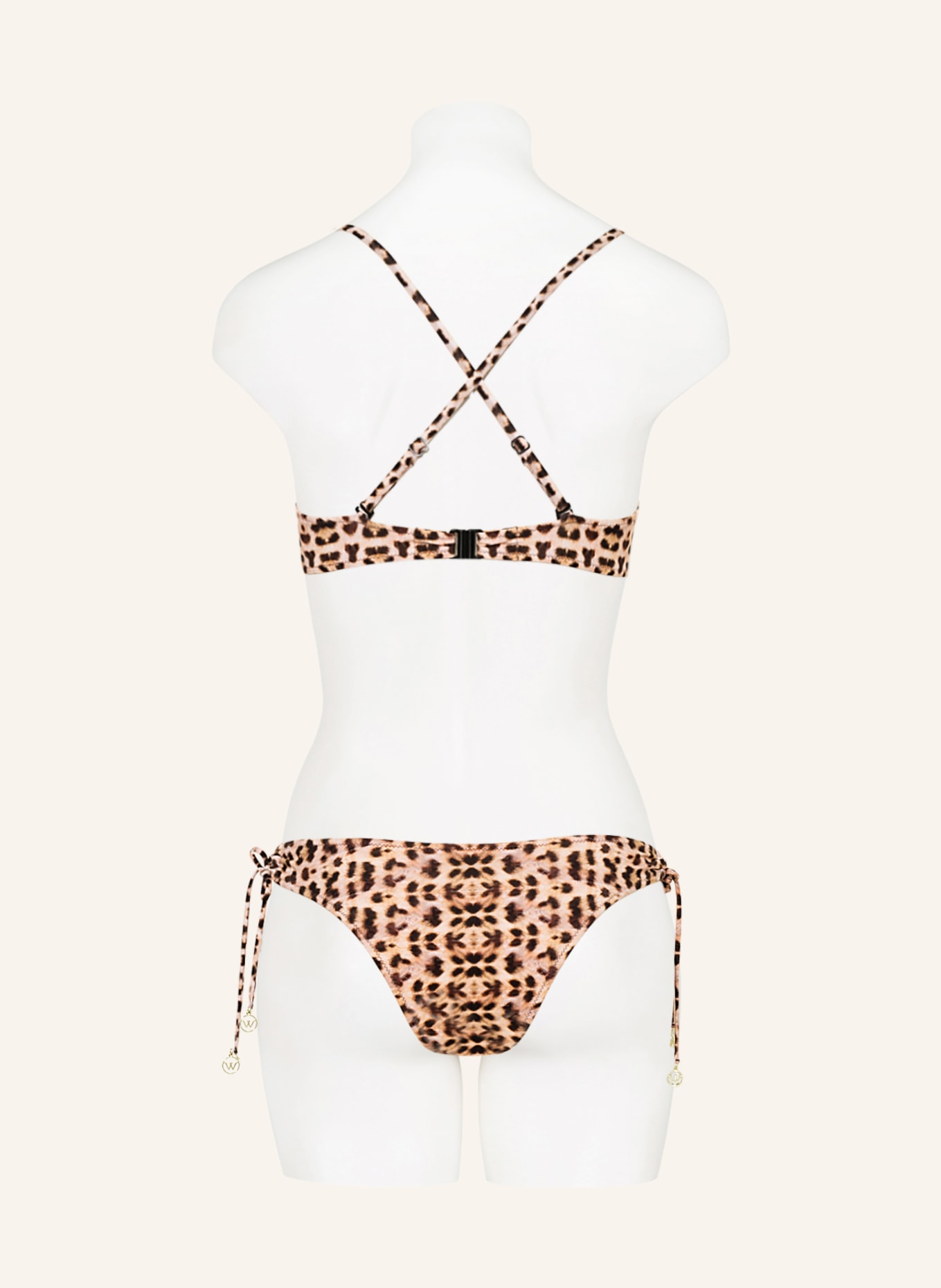 watercult Bralette bikini top LEO ALLURES, Color: DARK BROWN/ LIGHT BROWN (Image 4)