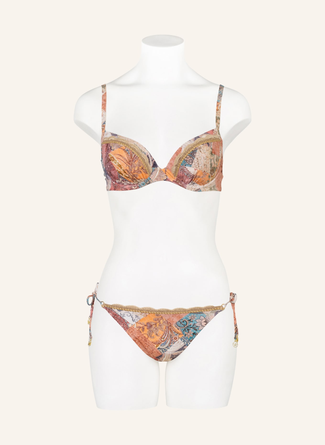 watercult Underwired bikini top PAISLEY SAVAGE , Color: LIGHT RED/ LIGHT ORANGE (Image 2)