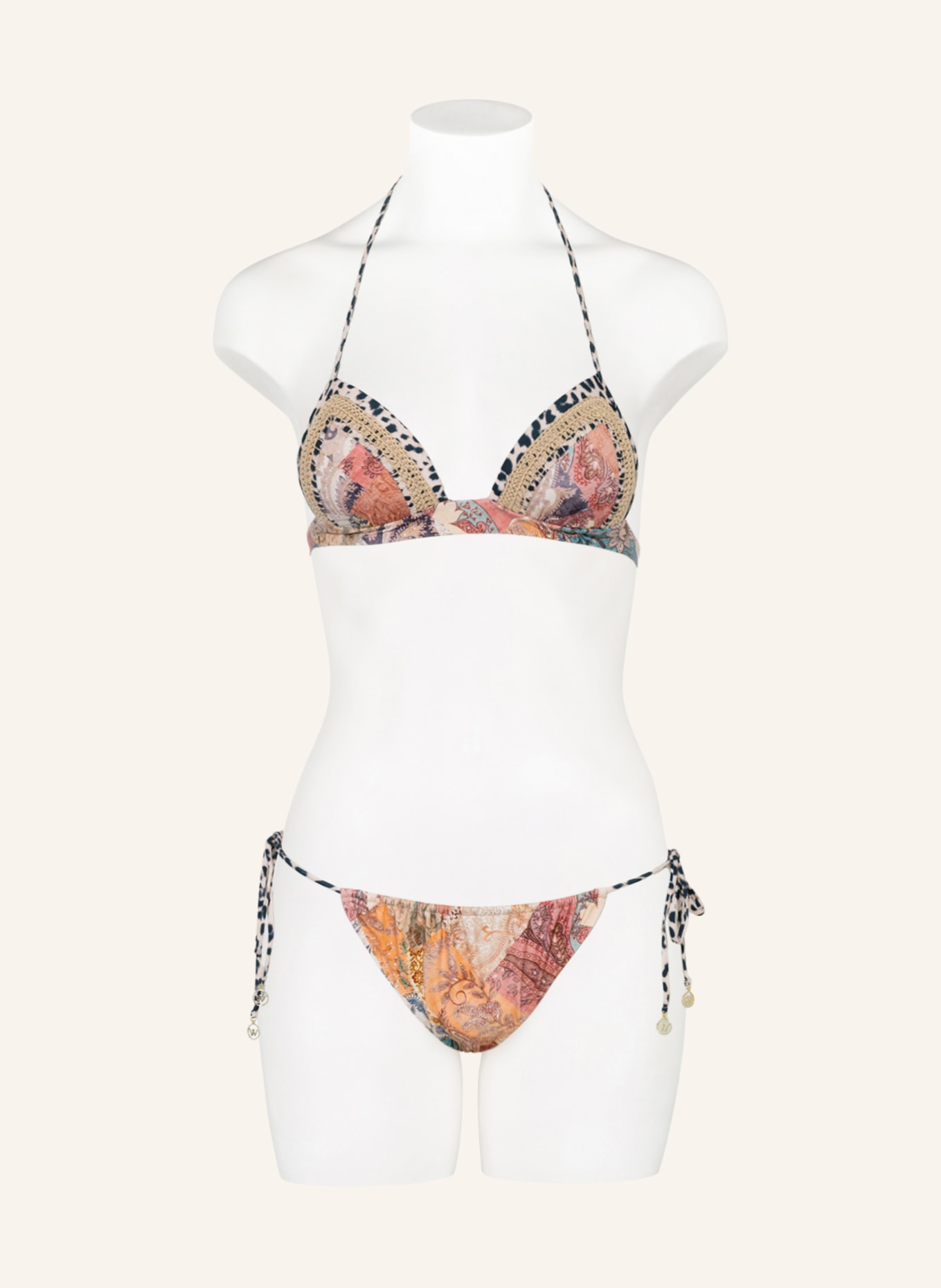 watercult Triangel-Bikini-Hose PAISLEY SAVAGE, Farbe: HELLORANGE/ HELLROT (Bild 2)