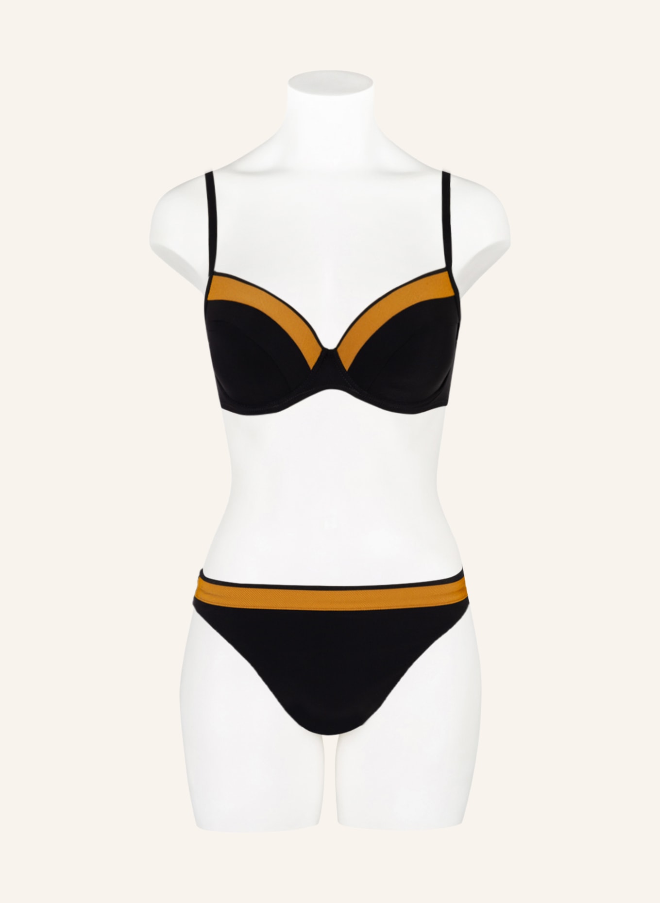 MARYAN MEHLHORN Basic-Bikini-Hose ANTAGONIST, Farbe: SCHWARZ/ BEIGE (Bild 2)