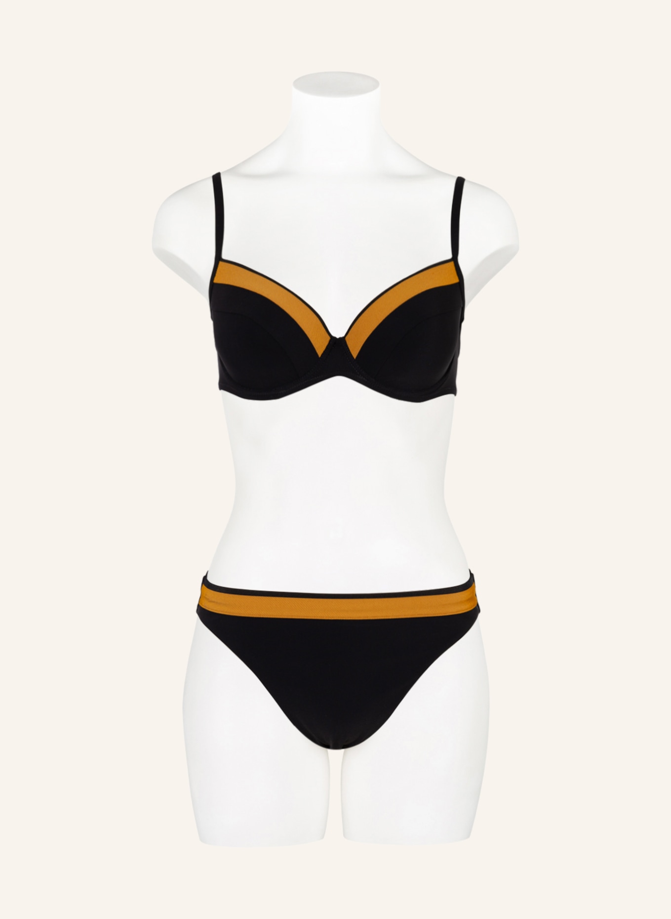 MARYAN MEHLHORN Bügel-Bikini-Top ANTAGONIST, Farbe: SCHWARZ/ BEIGE (Bild 2)