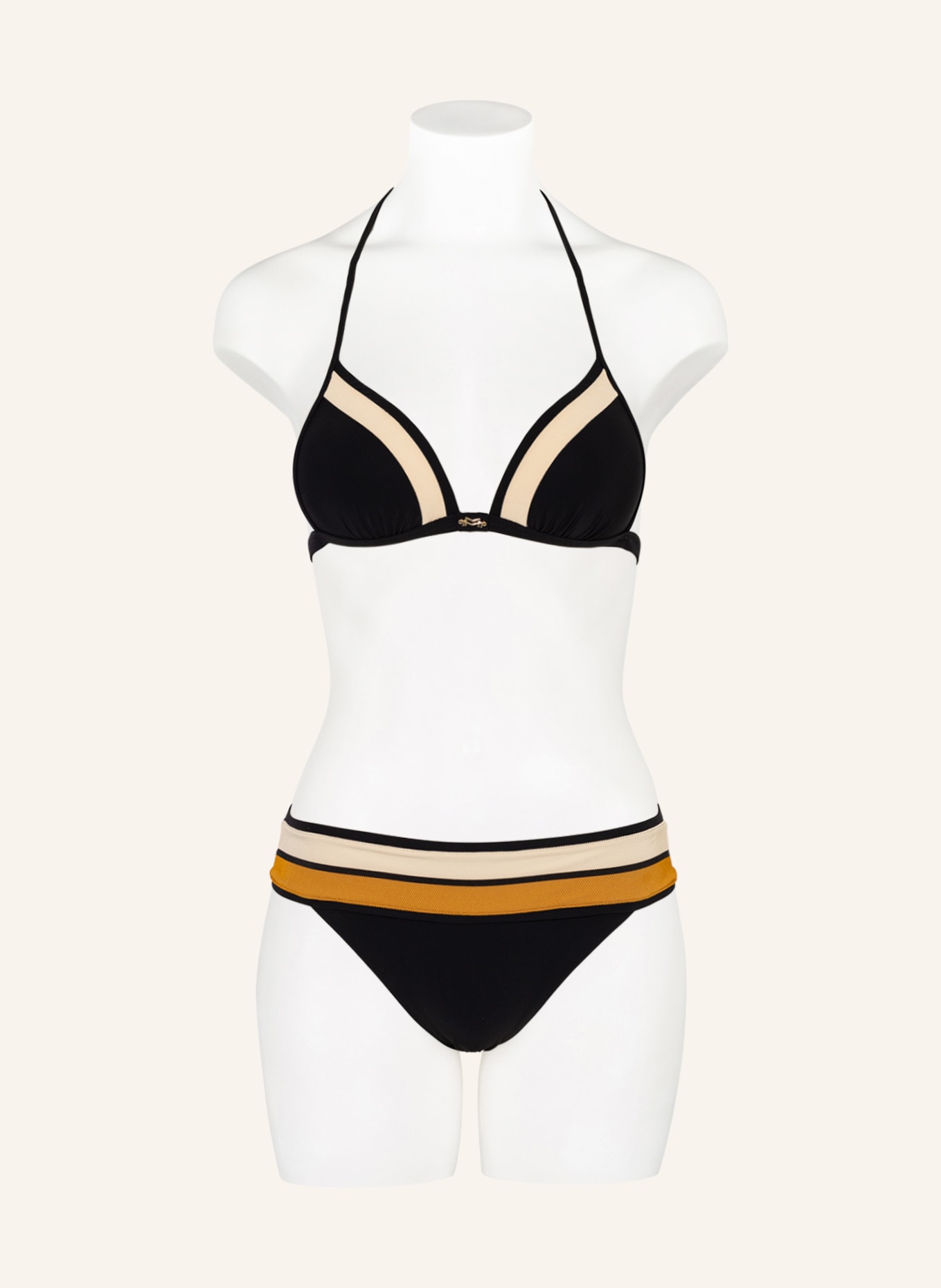 MARYAN MEHLHORN Push-up bikini top ANTAGONIST, Color: BLACK/ CREAM (Image 2)