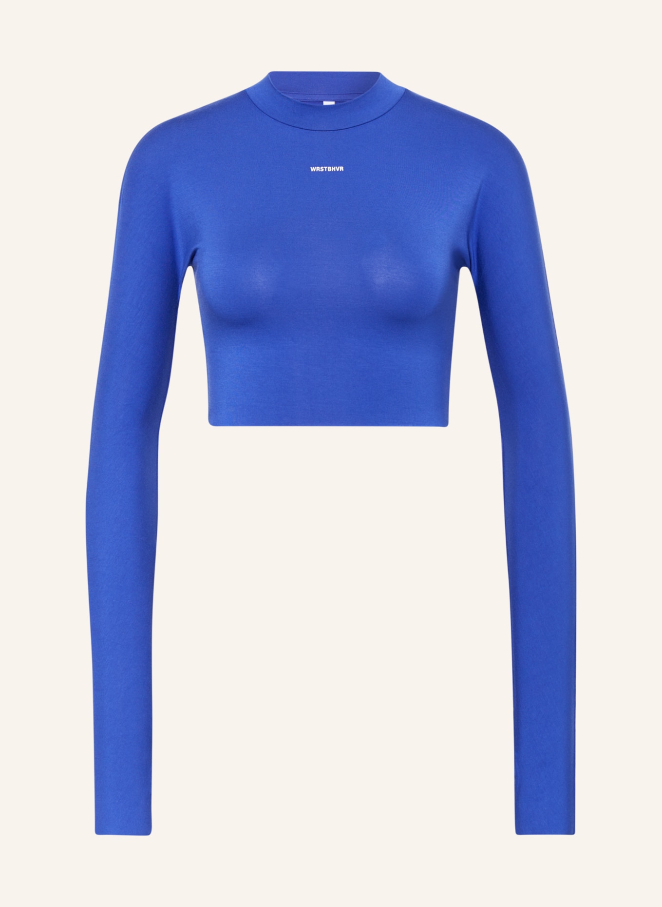WRSTBHVR Cropped long sleeve shirt LIZO, Color: BLUE/ WHITE (Image 1)