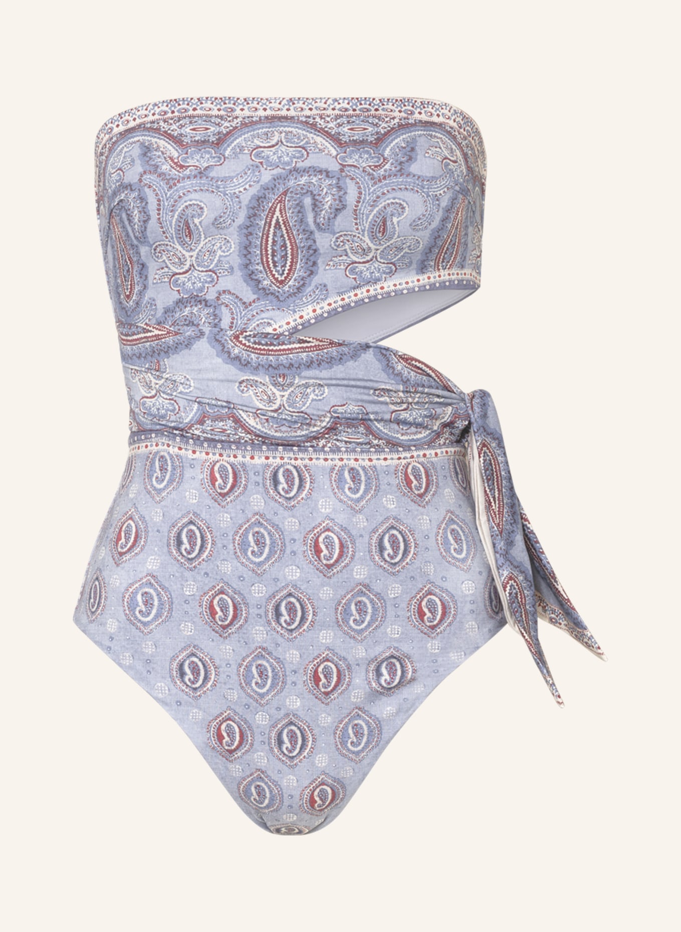 ZIMMERMANN Swimsuit VIT PLACEMENT SCARF TIE with cut-out, Color: PURPLE/ LIGHT PURPLE/ DARK RED (Image 1)