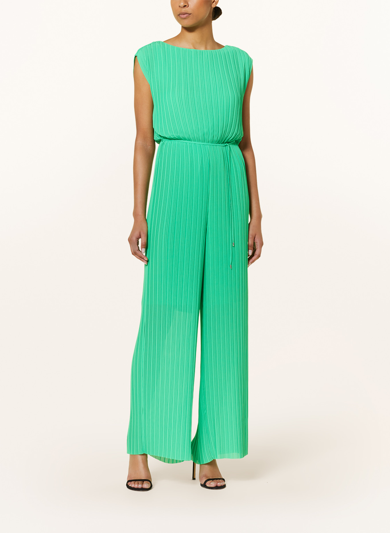 s.Oliver BLACK LABEL Jumpsuit with pleats, Color: NEON GREEN (Image 2)