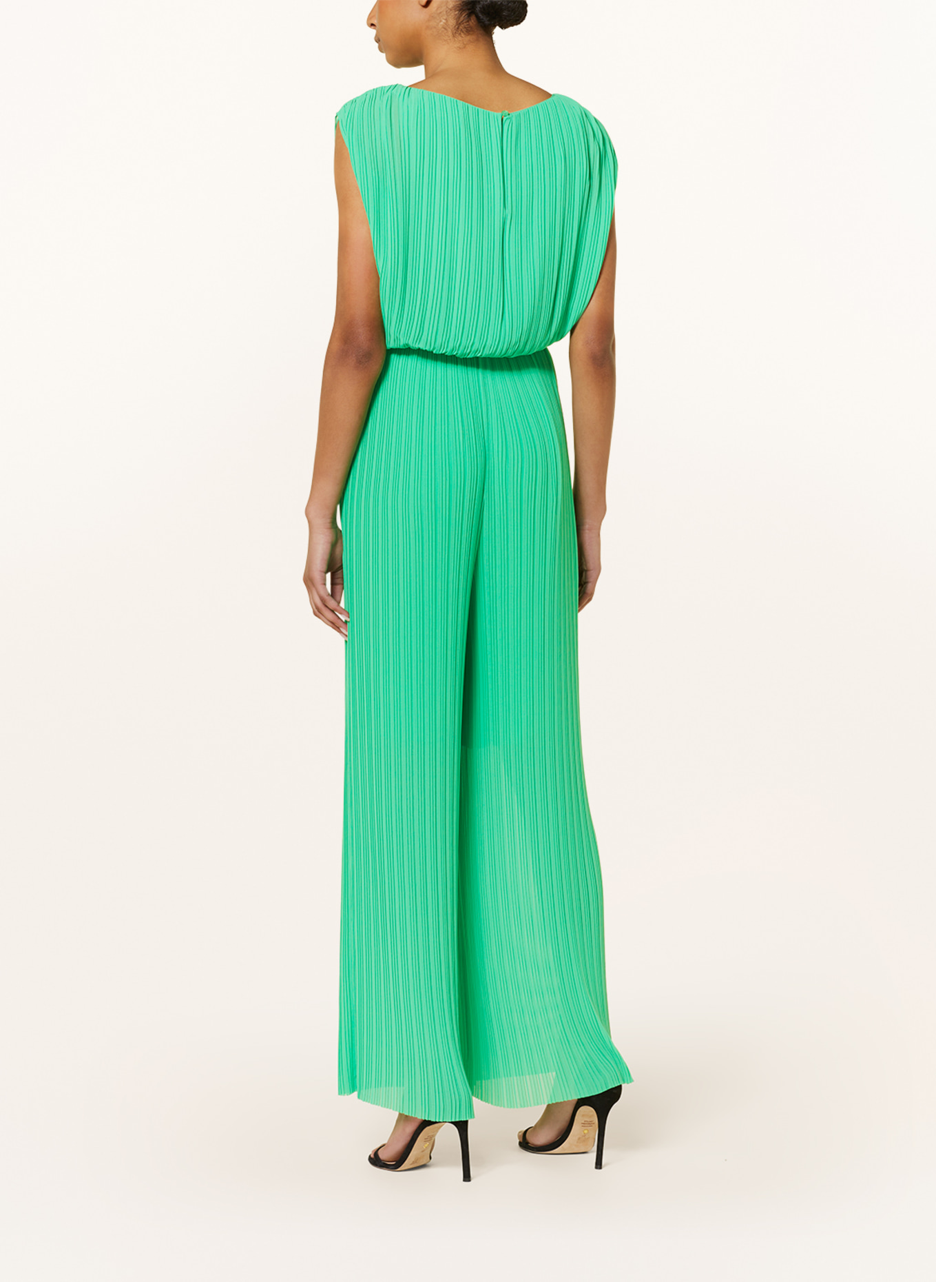 s.Oliver BLACK LABEL Jumpsuit with pleats, Color: NEON GREEN (Image 3)