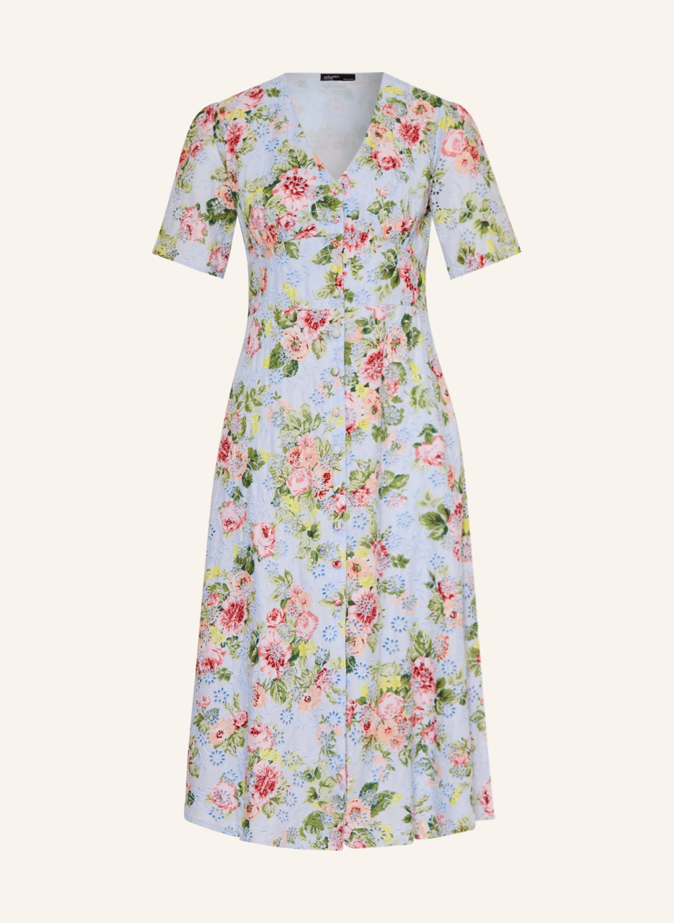nobody's child Shirt dress ALEXA made of broderie anglaise, Color: LIGHT BLUE/ LIGHT PINK/ OLIVE (Image 1)