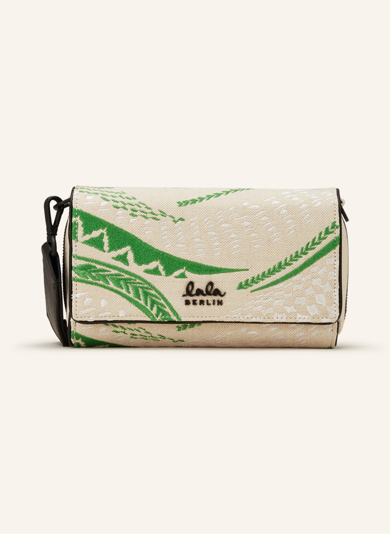 Lala Berlin Crossbody bag MATTIA with embroidery, Color: LIGHT BROWN/ GREEN/ WHITE (Image 1)