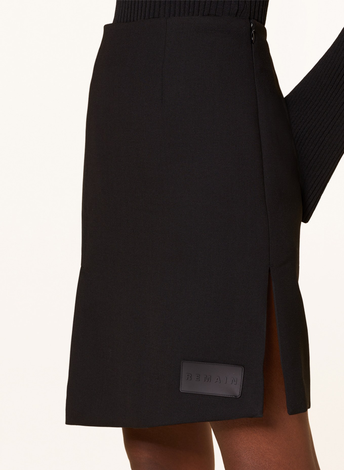 REMAIN Skirt HEAVY SUITING in wrap look, Color: BLACK (Image 4)