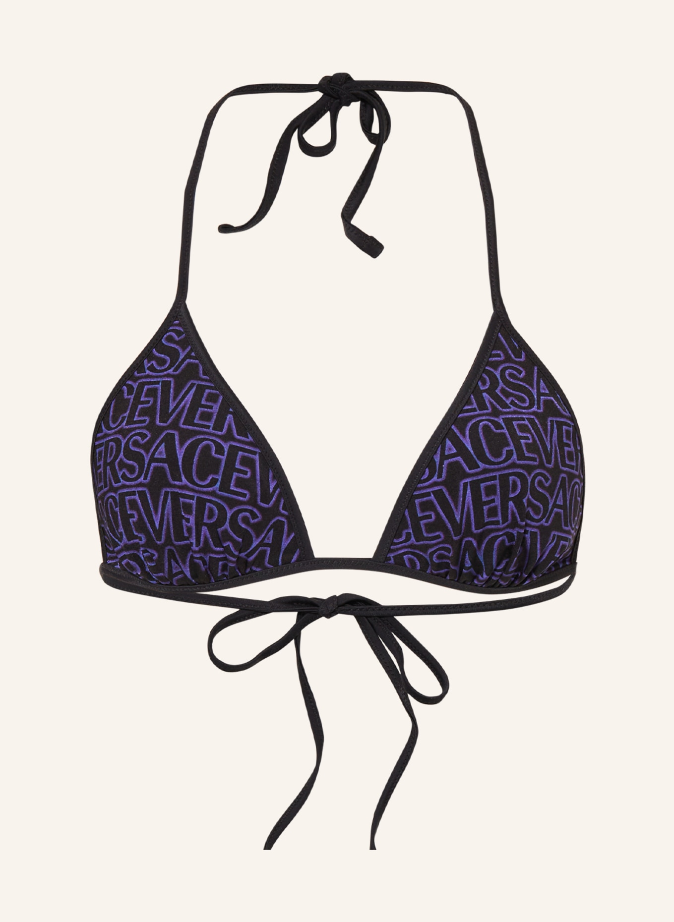 VERSACE Triangel-Bikini-Top zum Wenden, Farbe: SCHWARZ/ LILA (Bild 1)