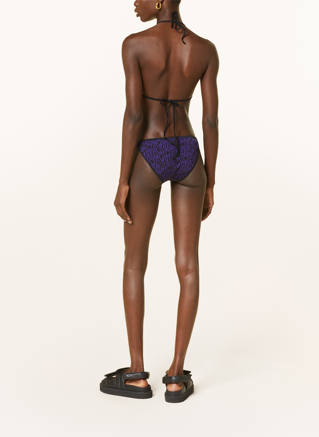 VERSACE Reversible triangle bikini top, Color: BLACK/ PURPLE (Image 3)